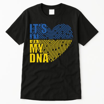 Its In My DNA Urkraine Flag Finger Print Tall T-Shirt