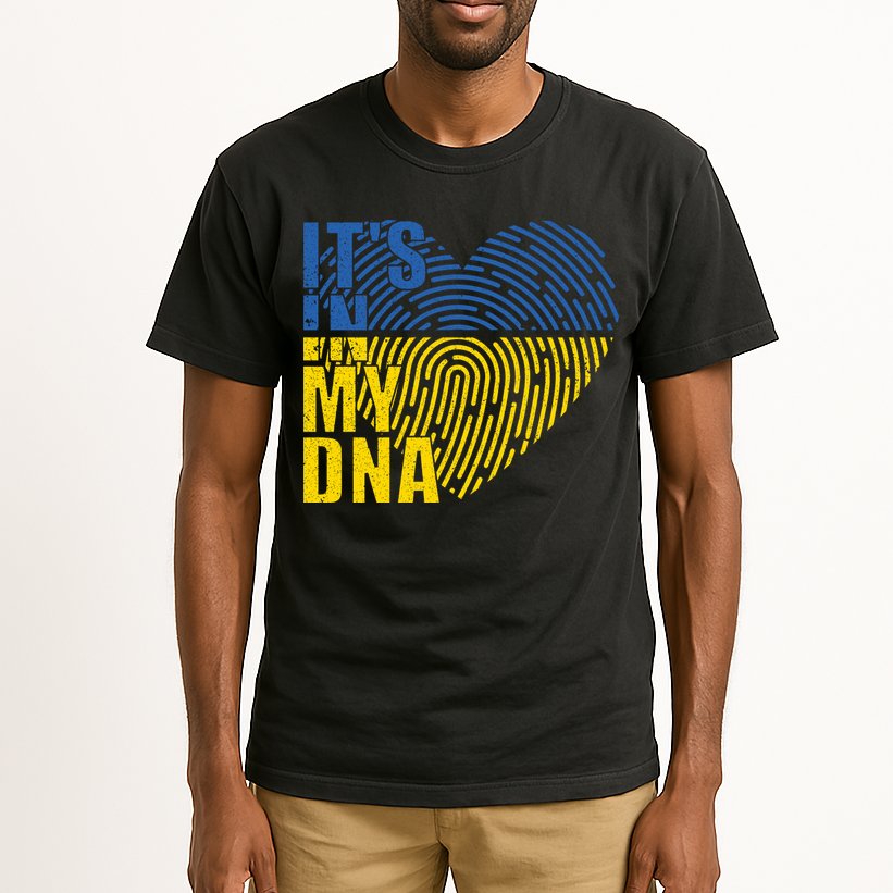 Its In My DNA Urkraine Flag Finger Print Tall T-Shirt