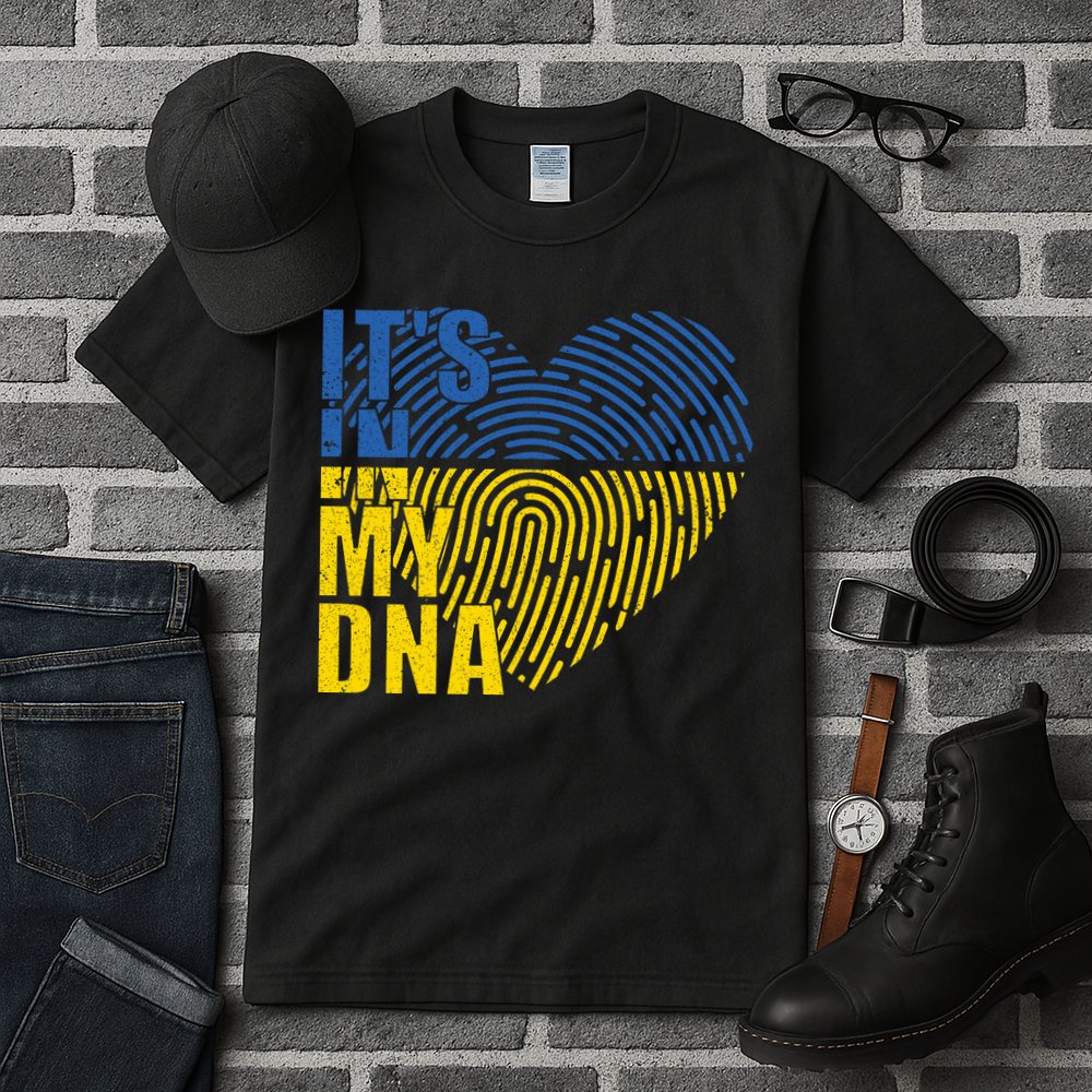 Its In My DNA Urkraine Flag Finger Print Tall T-Shirt