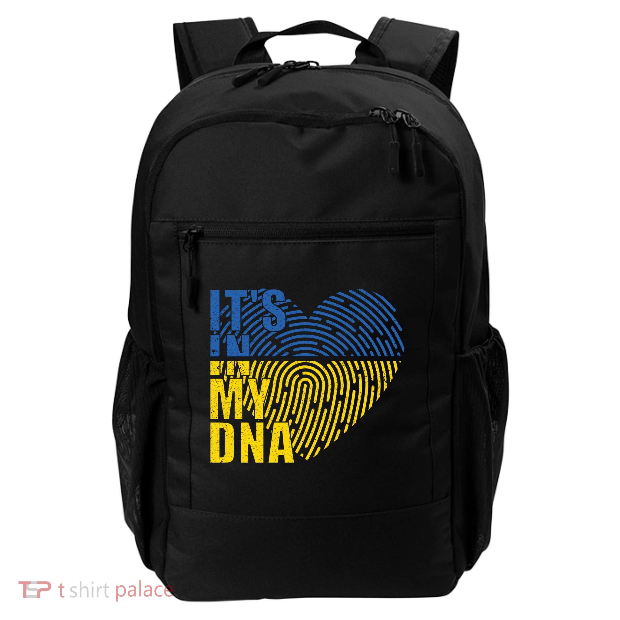 Its In My DNA Urkraine Flag Finger Print Backpack
