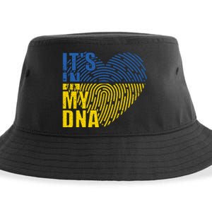 Its In My DNA Urkraine Flag Finger Print Sustainable Bucket Hat