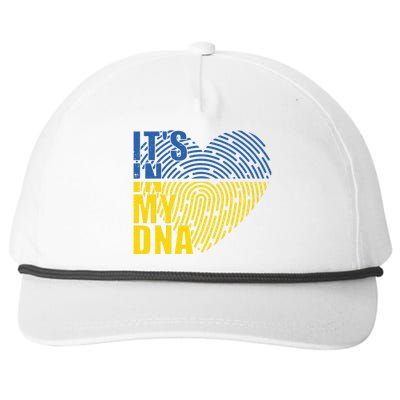 Its In My DNA Urkraine Flag Finger Print Snapback Five-Panel Rope Hat