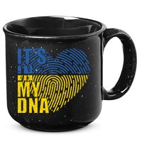 Its In My DNA Urkraine Flag Finger Print 15oz Campfire Ceramic Mug