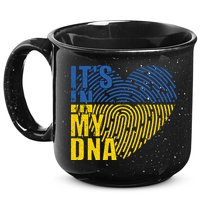 Its In My DNA Urkraine Flag Finger Print 15oz Campfire Ceramic Mug