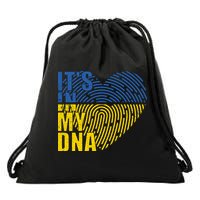 Its In My DNA Urkraine Flag Finger Print Drawstring Bag
