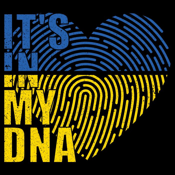 Its In My DNA Urkraine Flag Finger Print Drawstring Bag