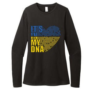 Its In My DNA Urkraine Flag Finger Print Womens CVC Long Sleeve Shirt