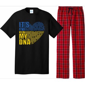 Its In My DNA Urkraine Flag Finger Print Pajama Set