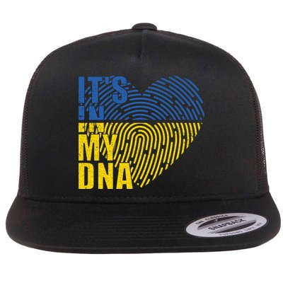 Its In My DNA Urkraine Flag Finger Print Flatbill Hat