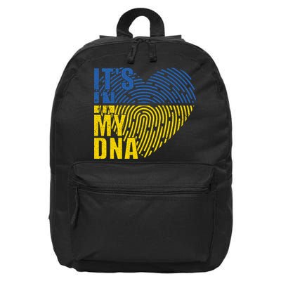 Its In My DNA Urkraine Flag Finger Print 16 in Basic Backpack