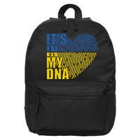 Its In My DNA Urkraine Flag Finger Print 16 in Basic Backpack