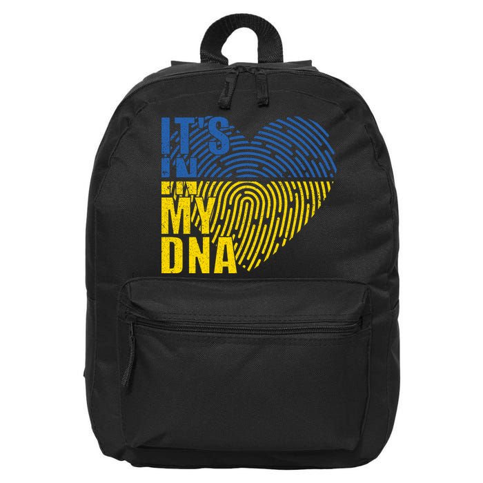 Its In My DNA Urkraine Flag Finger Print 16 in Basic Backpack