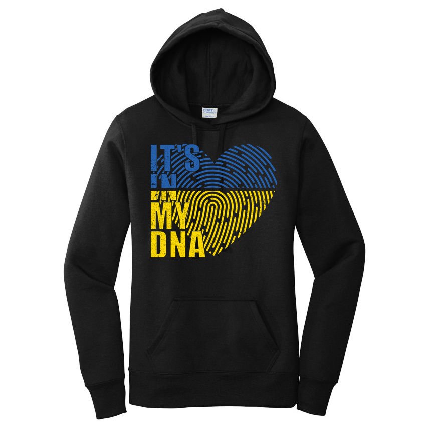 Its In My DNA Urkraine Flag Finger Print Women's Pullover Hoodie