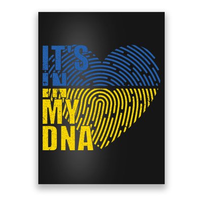 Its In My DNA Urkraine Flag Finger Print Poster