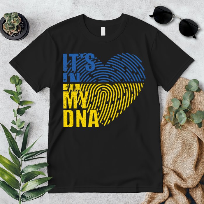 Its In My DNA Urkraine Flag Finger Print Premium T-Shirt