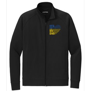 Its In My DNA Urkraine Flag Finger Print Stretch Full-Zip Cadet Jacket