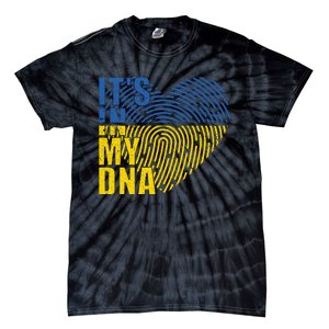 Its In My DNA Urkraine Flag Finger Print Tie-Dye T-Shirt