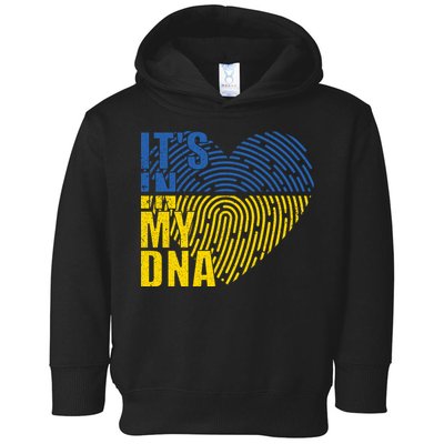 Its In My DNA Urkraine Flag Finger Print Toddler Hoodie