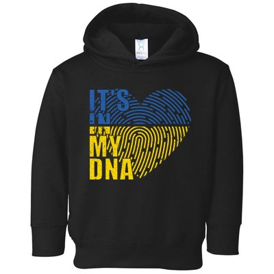 Its In My DNA Urkraine Flag Finger Print Toddler Hoodie