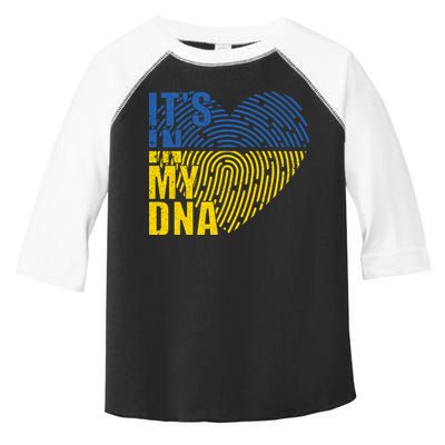 Its In My DNA Urkraine Flag Finger Print Toddler Fine Jersey T-Shirt