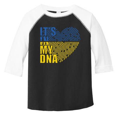 Its In My DNA Urkraine Flag Finger Print Toddler Fine Jersey T-Shirt