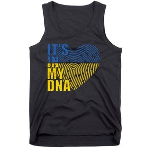 Its In My DNA Urkraine Flag Finger Print Tank Top