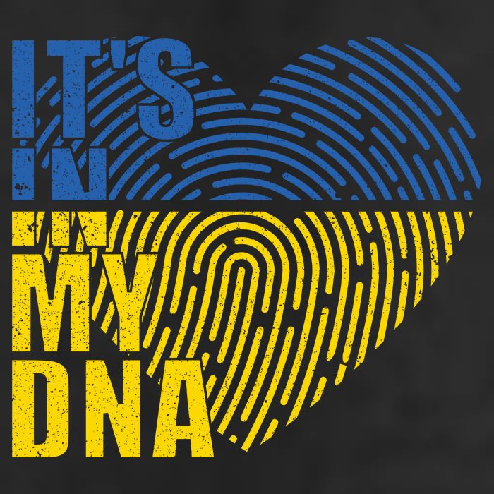 Its In My DNA Urkraine Flag Finger Print Golf Towel