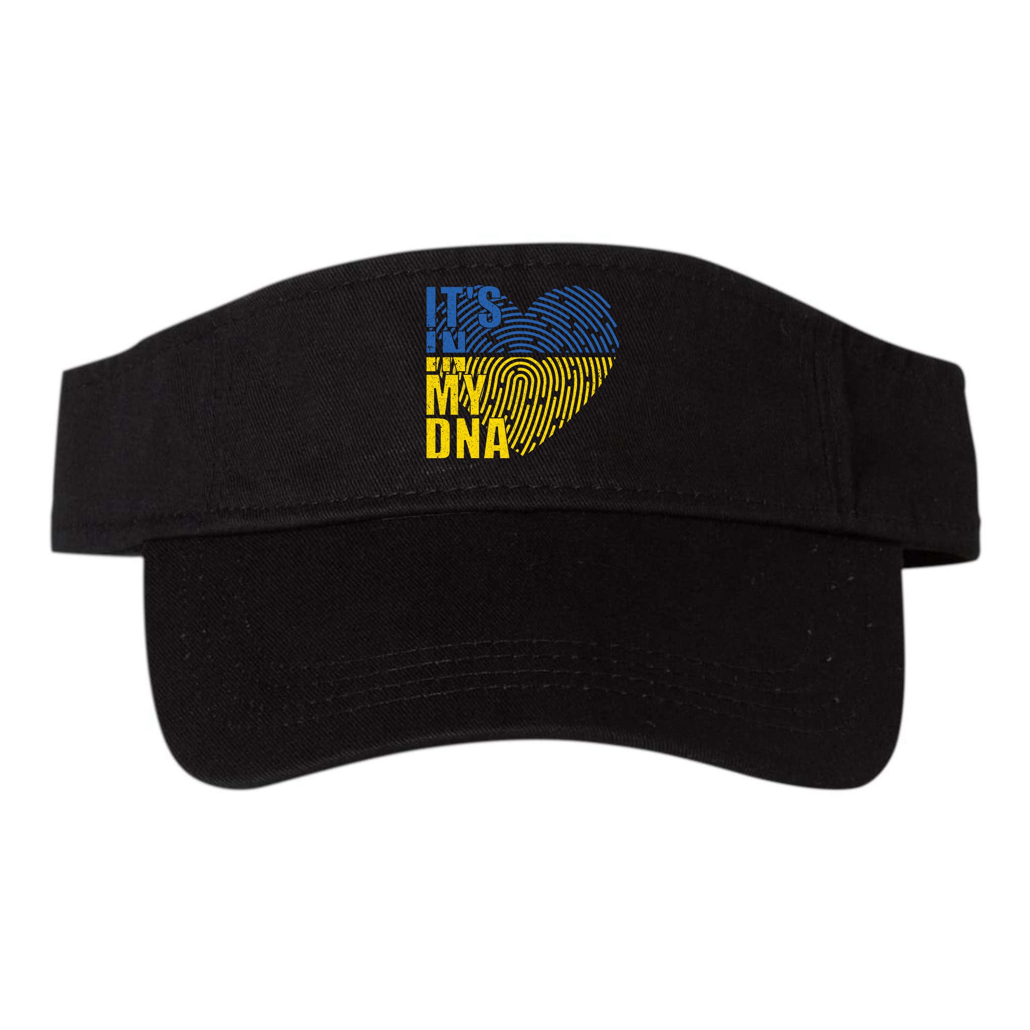 Its In My DNA Urkraine Flag Finger Print Visor
