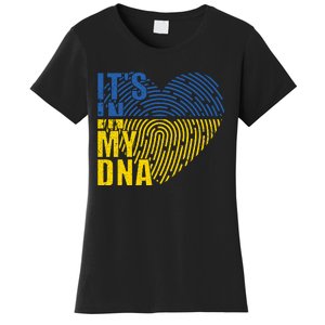 Its In My DNA Urkraine Flag Finger Print Women's T-Shirt