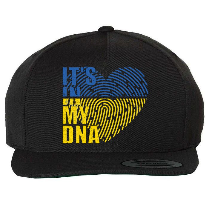 Its In My DNA Urkraine Flag Finger Print Wool Snapback Cap