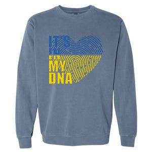 Its In My DNA Urkraine Flag Finger Print Garment-Dyed Sweatshirt