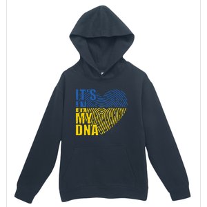 Its In My DNA Urkraine Flag Finger Print Urban Pullover Hoodie