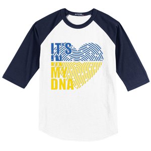 Its In My DNA Urkraine Flag Finger Print Baseball Sleeve Shirt