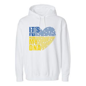 Its In My DNA Urkraine Flag Finger Print Garment-Dyed Fleece Hoodie