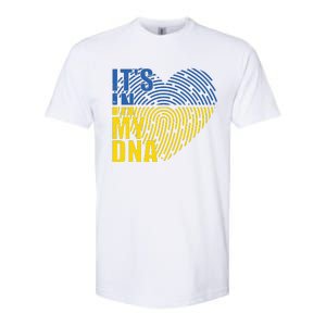 Its In My DNA Urkraine Flag Finger Print Softstyle CVC T-Shirt