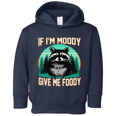 If IM Moody Give Me Foody Funny Sarcastic Raccoon Vintage Toddler Hoodie