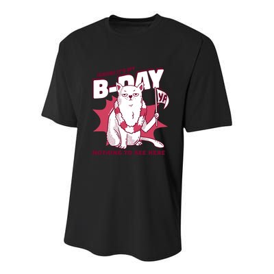Ignore It's My Birthday Nothing To See Here Cat Youth Performance Sprint T-Shirt