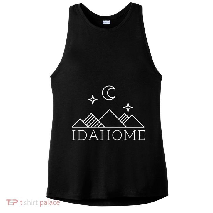 Idahome Idaho Mountain Vibes Moon Outdoor Camp Gift Ladies PosiCharge Tri-Blend Wicking Tank
