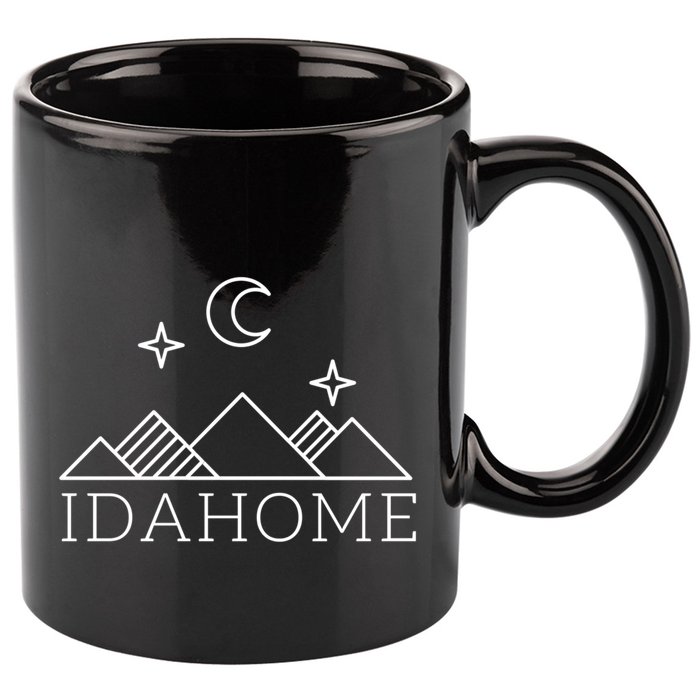 Idahome Idaho Mountain Vibes Moon Outdoor Camp Gift 11oz C Handle Ceramic Mug