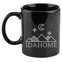 Idahome Idaho Mountain Vibes Moon Outdoor Camp Gift 11oz C Handle Ceramic Mug