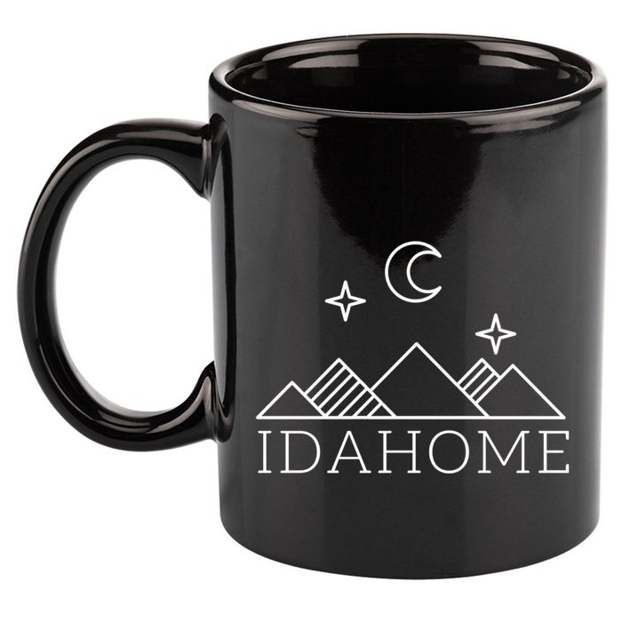 Idahome Idaho Mountain Vibes Moon Outdoor Camp Gift 11oz C Handle Ceramic Mug