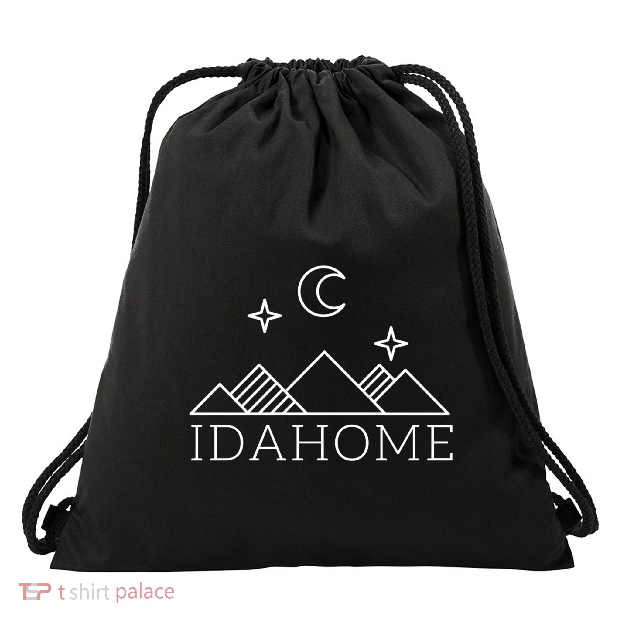 Idahome Idaho Mountain Vibes Moon Outdoor Camp Gift Drawstring Bag