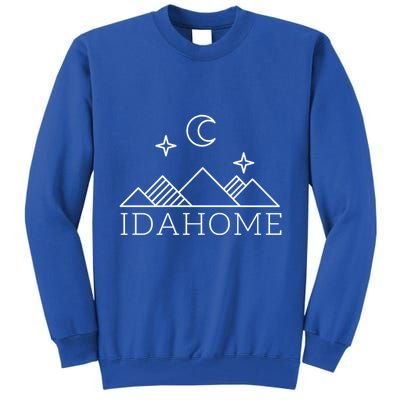 Idahome Idaho Mountain Vibes Moon Outdoor Camp Gift Tall Sweatshirt