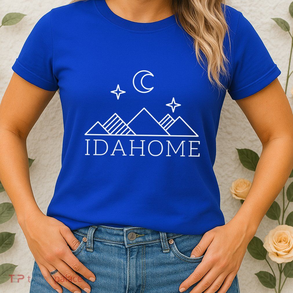 Idahome Idaho Mountain Vibes Moon Outdoor Camp Gift Womens T-Shirt