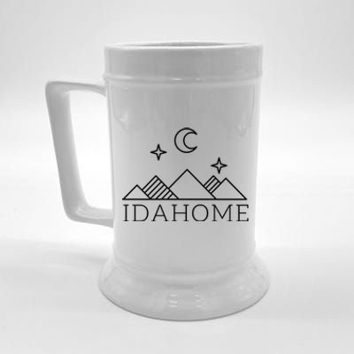 Idahome Idaho Mountain Vibes Moon Outdoor Camp Gift Beer Stein