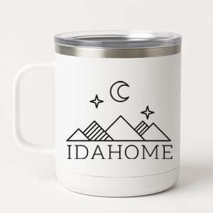 Idahome Idaho Mountain Vibes Moon Outdoor Camp Gift 12 oz Stainless Steel Tumbler Cup