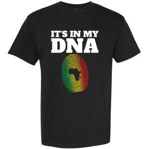 It's In My Dna Africa Black History Juneteenth Fingerprint Great Gift Garment-Dyed Heavyweight T-Shirt