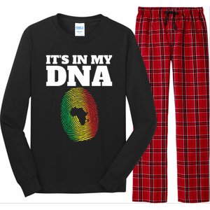 It's In My Dna Africa Black History Juneteenth Fingerprint Great Gift Long Sleeve Pajama Set