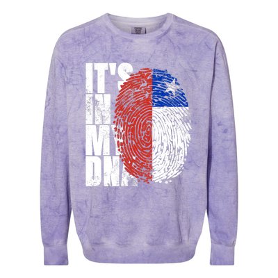 It's In My DNA Chilean Hispanic Gift Chileno Cool Chile Flag Colorblast Crewneck Sweatshirt