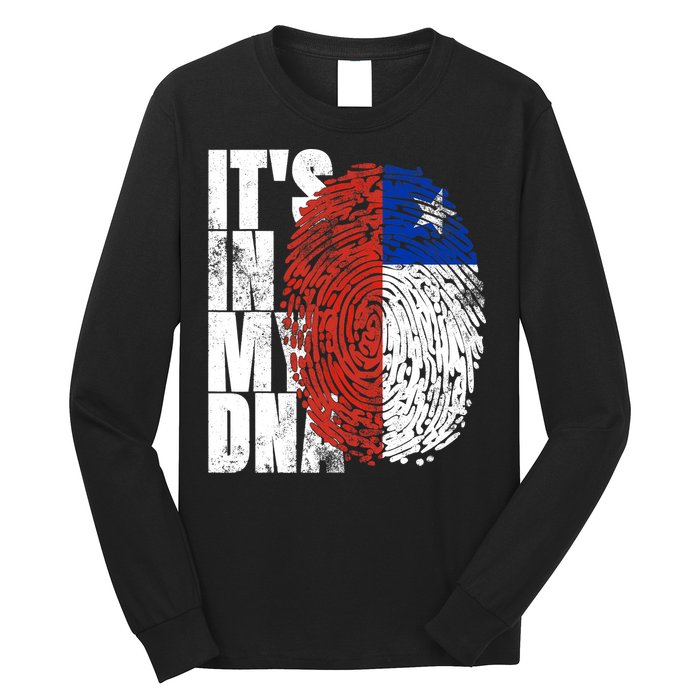 It's In My DNA Chilean Hispanic Gift Chileno Cool Chile Flag Long Sleeve Shirt